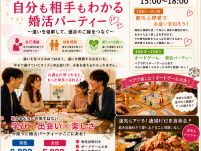 【男性用】個性心理學で自分も相手もわかる婚活パーティー